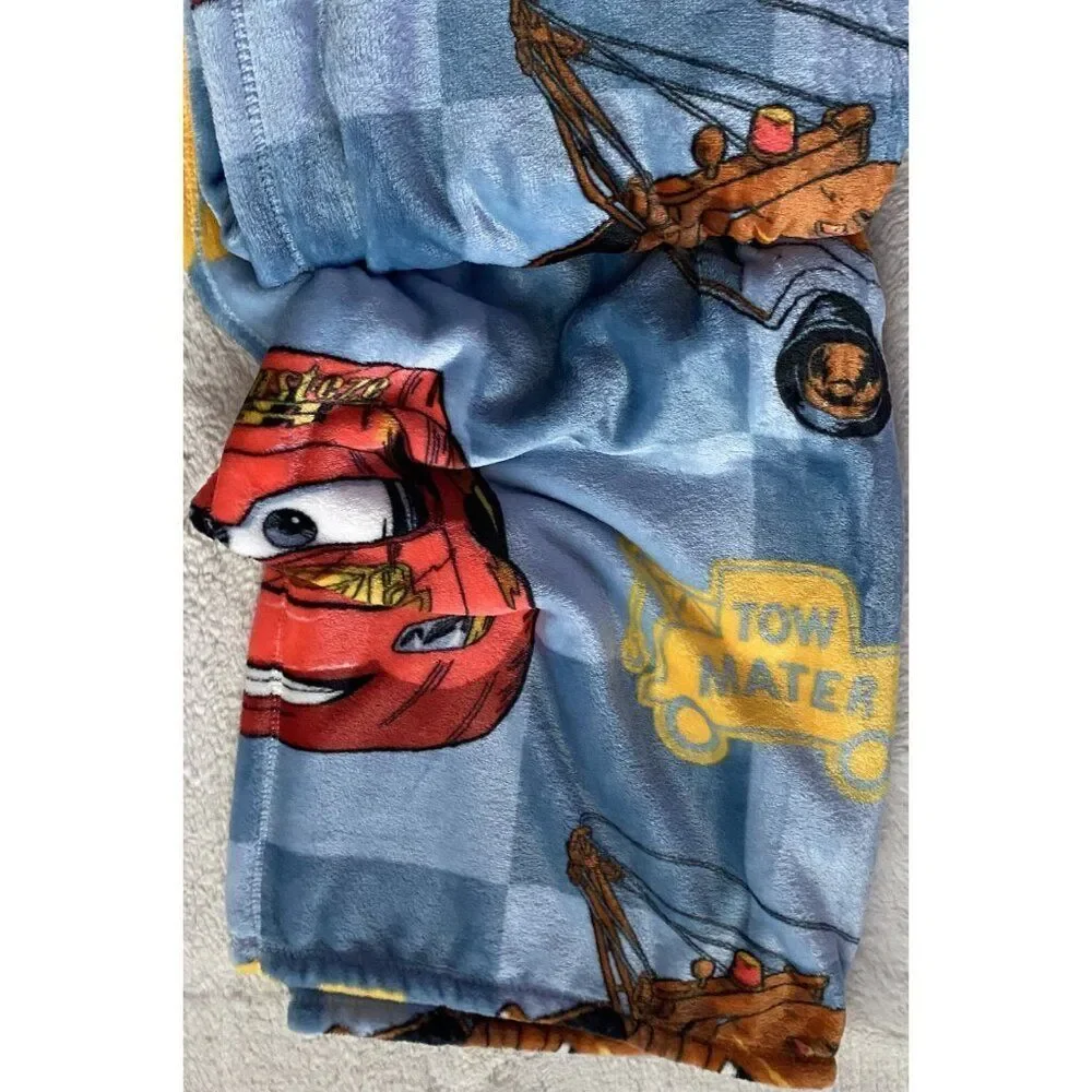 DISNEY Pixar CARS LIGHTNING MCQUEEN 95 Tow Mater Throw‎ Blanket 50 X 70” NEW